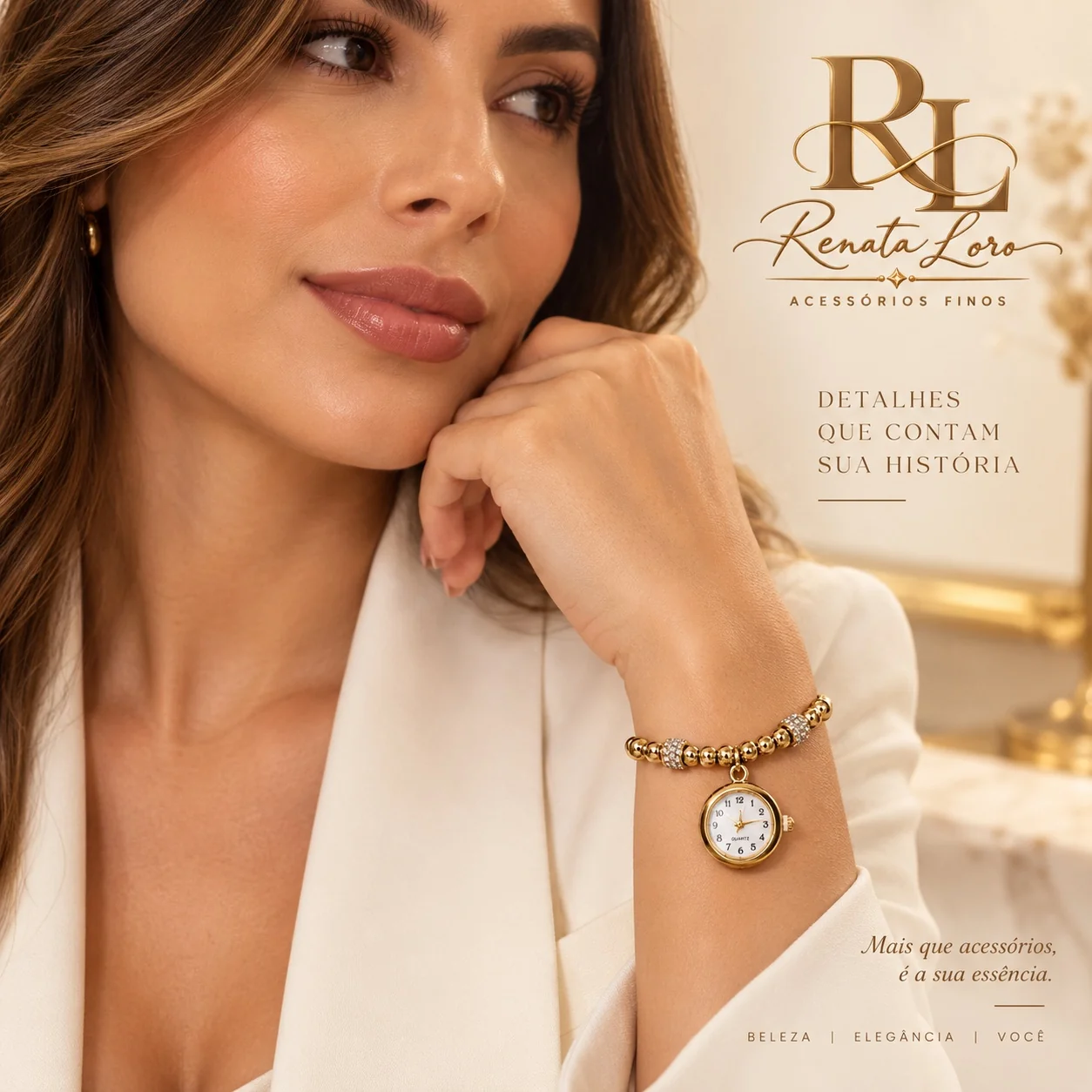 REL0002 - Pulseira Dourada com Relógio Luxo - foto 2