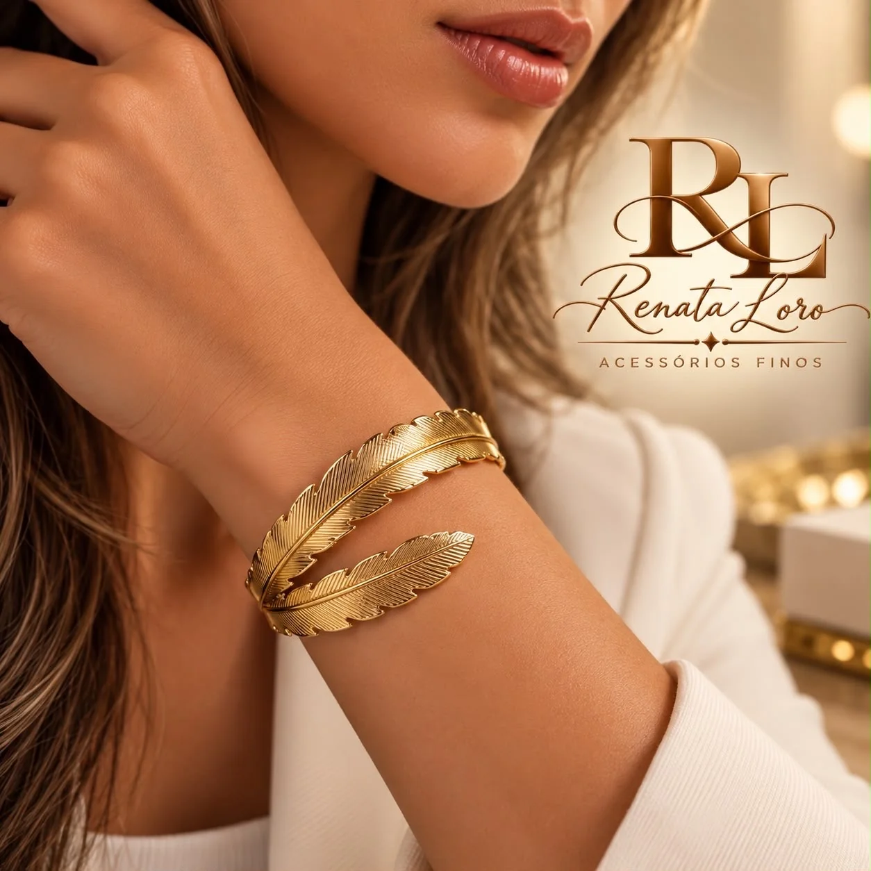 PUL0004 - Bracelete Folha Dourado - foto 2