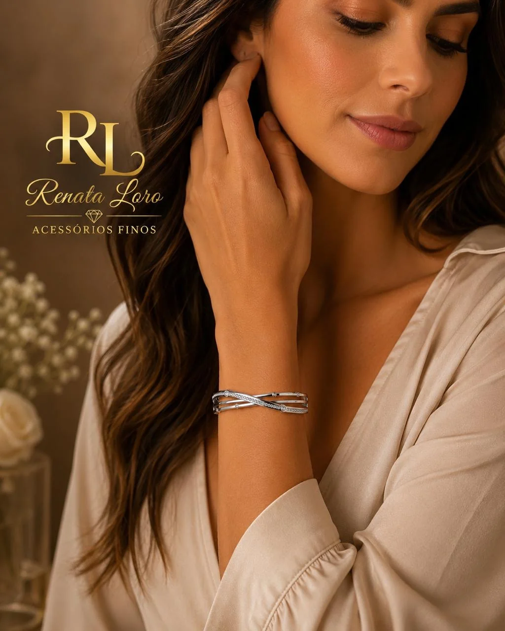PUL0084 - Bracelete Infinito Prateado Com zircônias e strass - foto 2