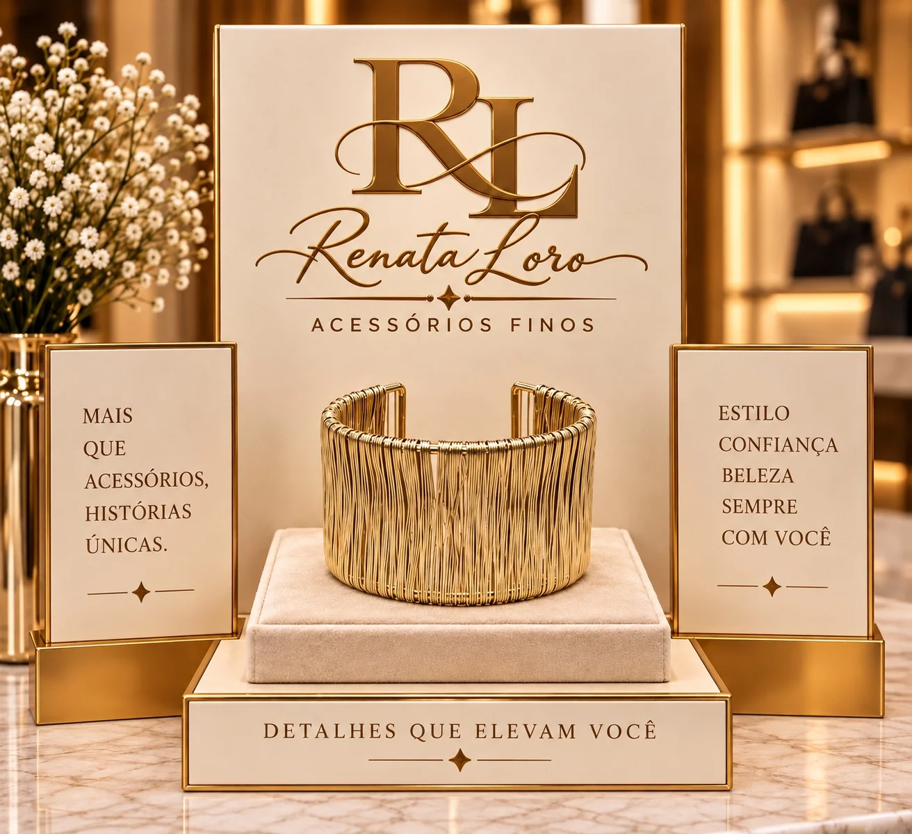 PUL0113 - Bracelete Fio Dourado Estruturado