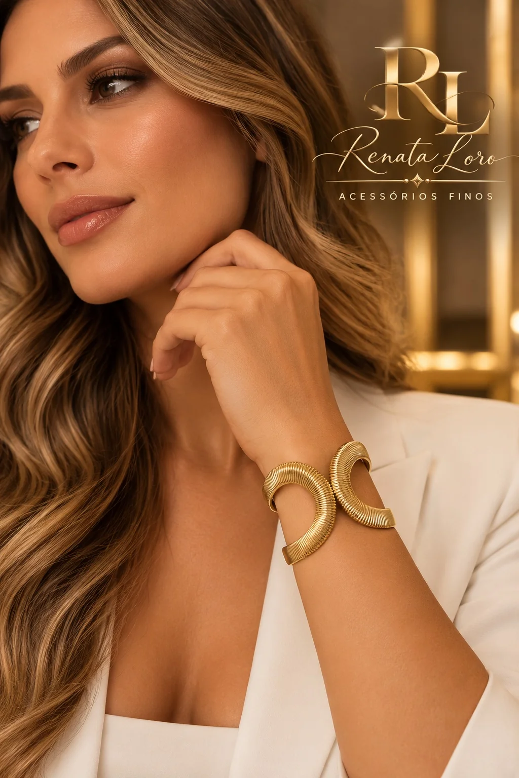 PUL0059 - Bracelete Dourado Estruturada - foto 2