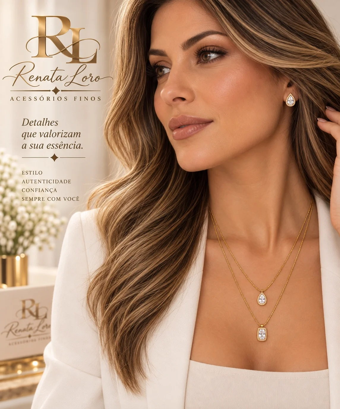 CON0013 - Conjunto Duplo com Zircônias Dourado - foto 2