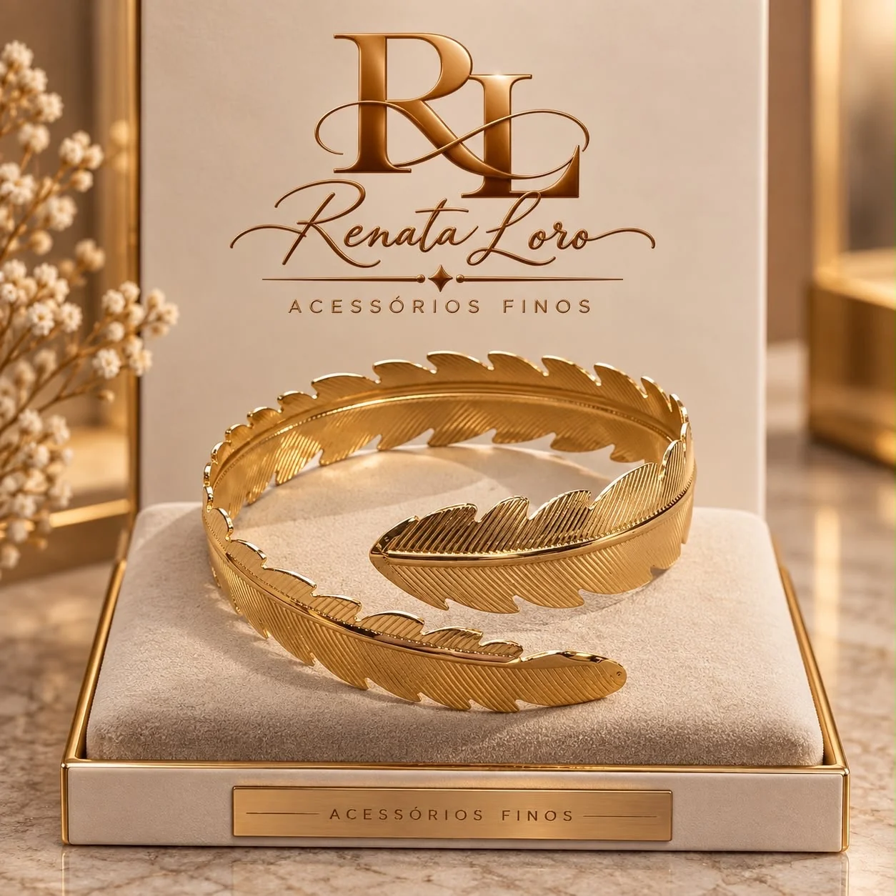 PUL0004 - Bracelete Folha Dourado