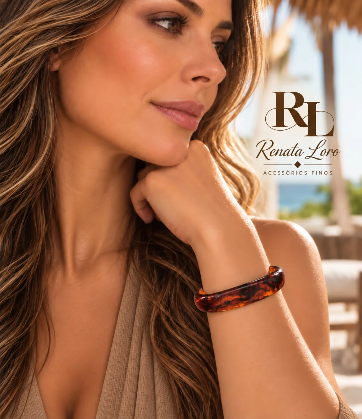 PUL0007 - Bracelete Cuff Tartaruga Âmbar - foto 2