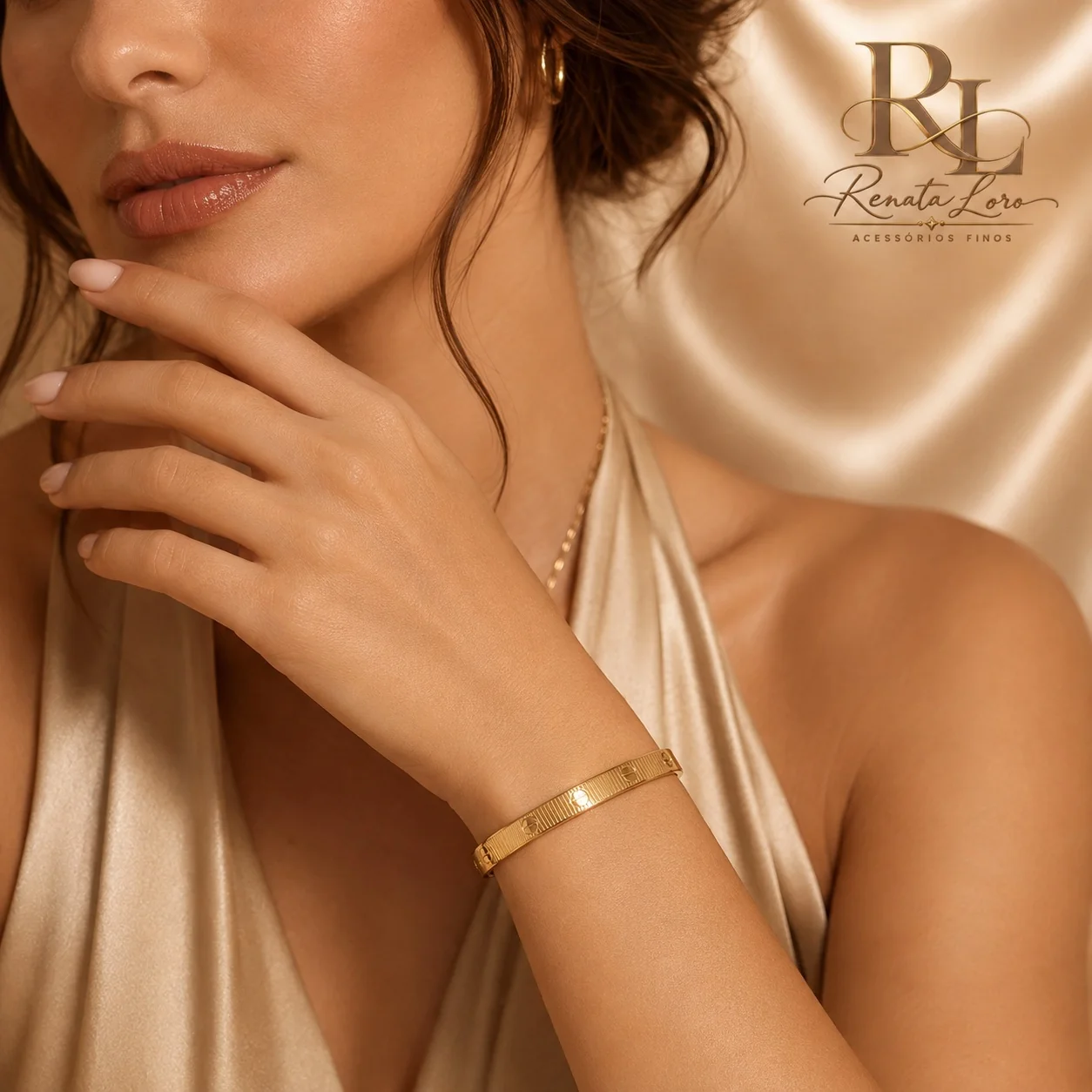 PUL0094 - Bracelete em Aço Dourado (inspiração) - foto 2