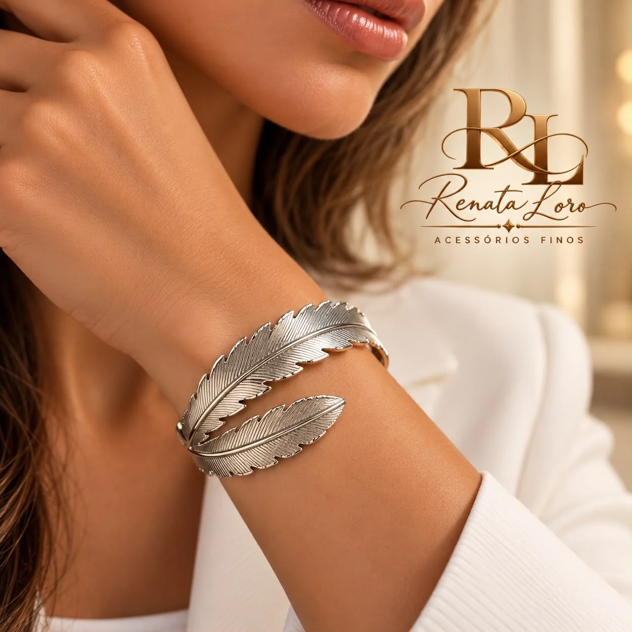 PUL0006 - Bracelete Folha Prateado - foto 2