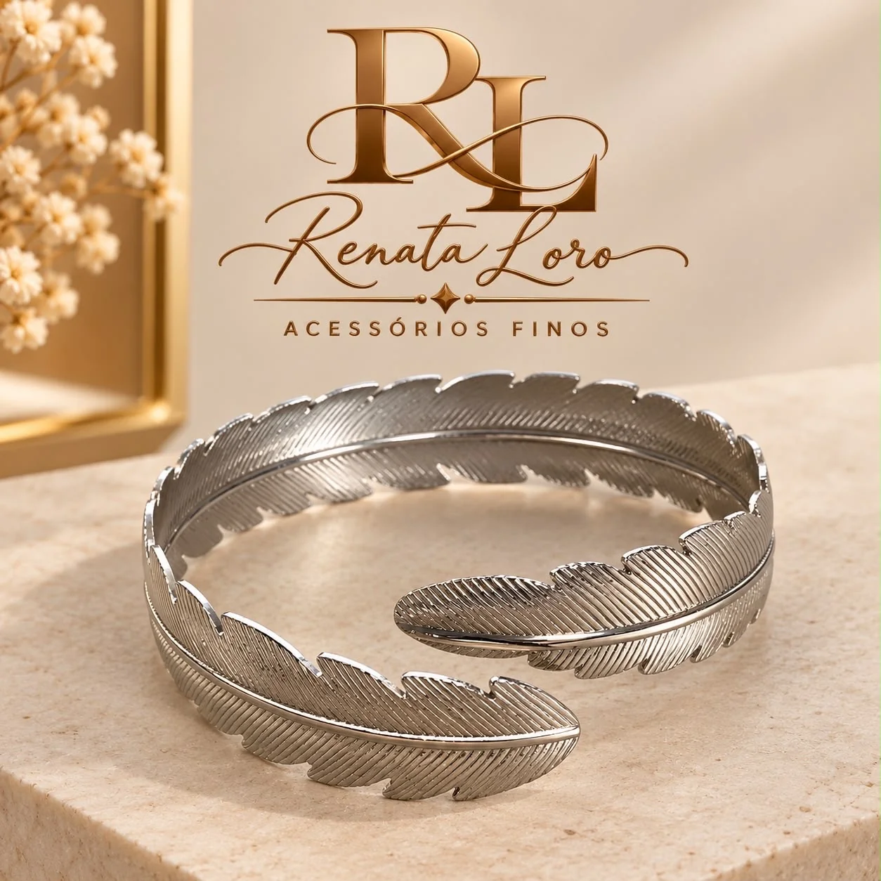 PUL0006 - Bracelete Folha Prateado