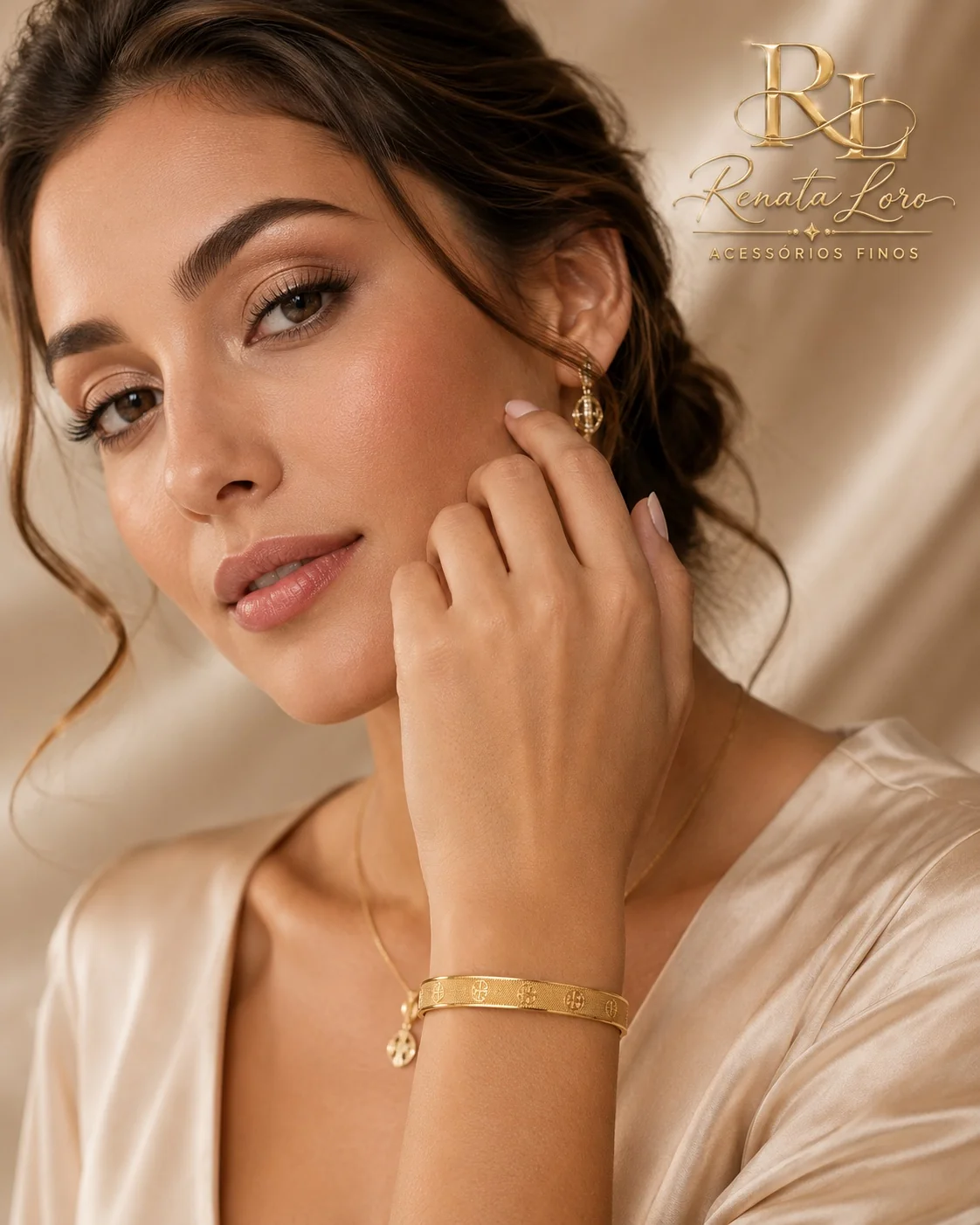 PUL0089 - Bracelete Dourado Em Aço com Gravuras de São Bento - foto 2