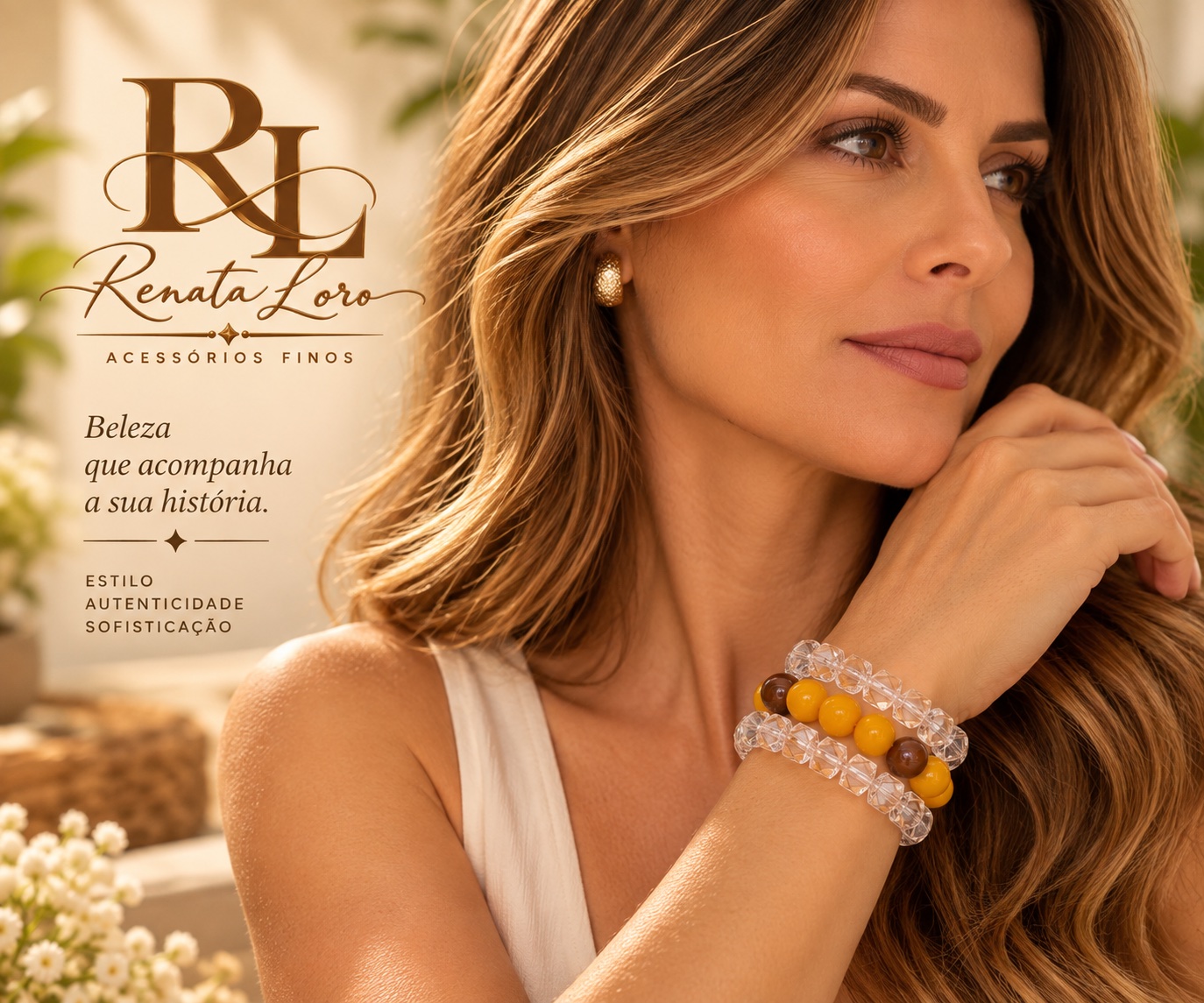 PUL0071 - Mix de Pulseiras Mostarda/Marrom com Contas Geométricas Transparentes - foto 2