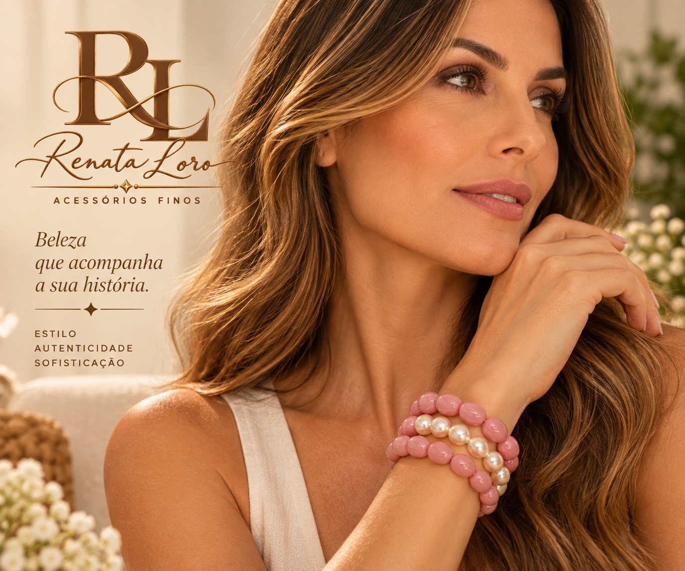 PUL0068 - Kit Pulseiras Rosé com Pérolas irregulares - foto 2