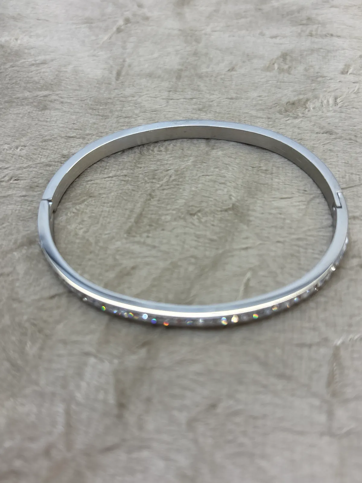 PUL0045 - Bracelete em Aço Prata com Strass