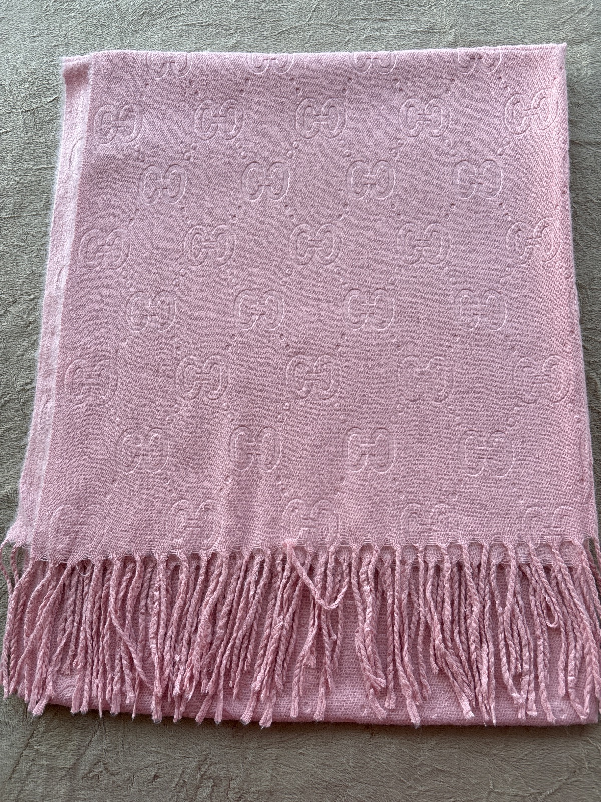 LEN0022 - Pashimina (Cachecol) Liso com relevo na cor Rosa com Franjas
