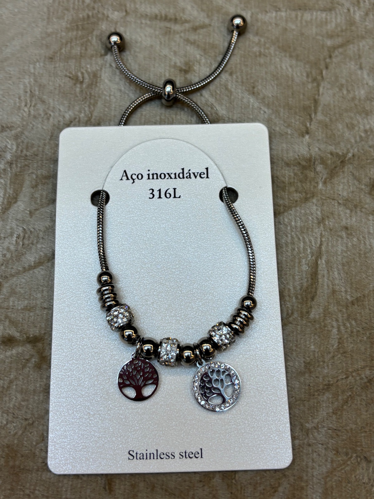 PUL0075 - Pulseira Árvore da Vida em Aço Inoxidável 316L