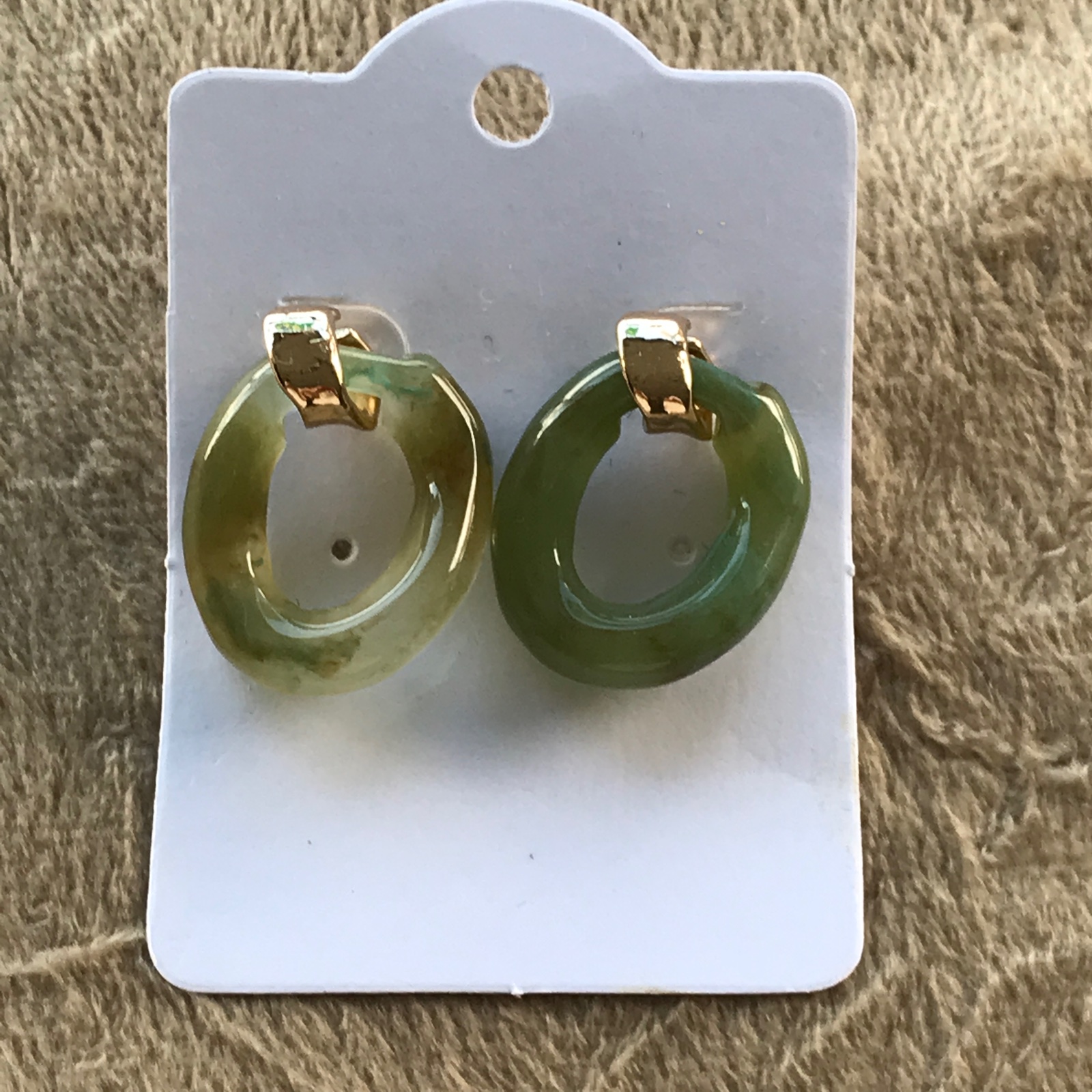 BRI0034 - Brincos Argola em Resina na cor Verde