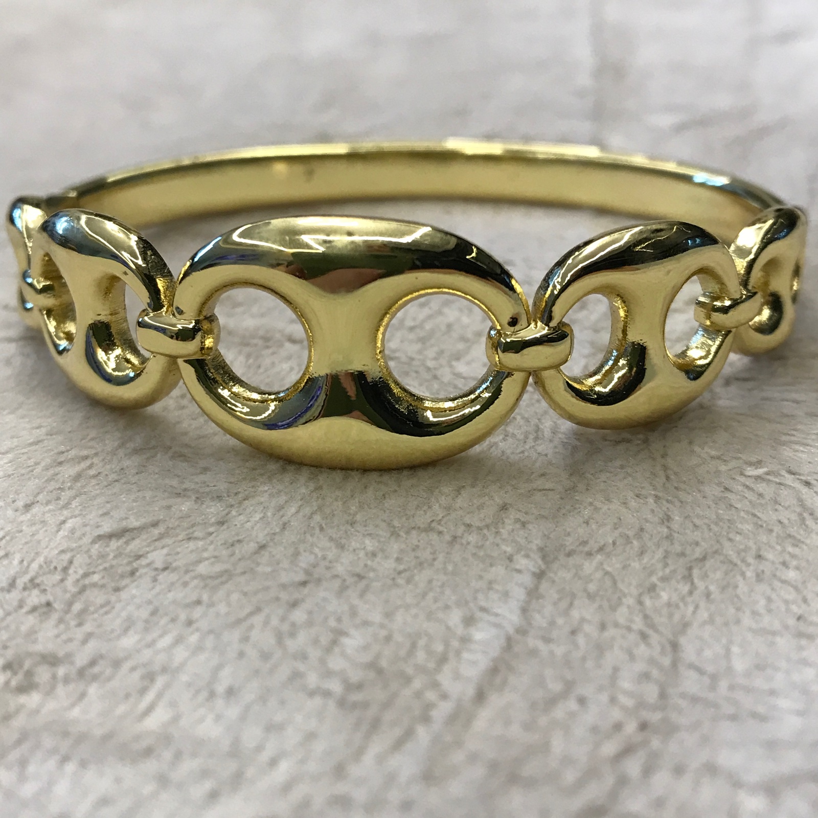PUL0087 - Bracelete em Aço Dourado de Elos Maxi (Inspiração)